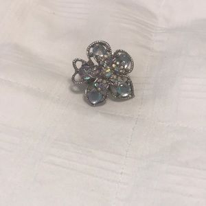 Iridescent ring with elastic band